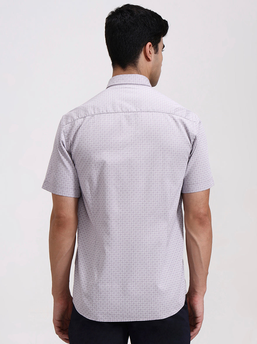 Purple Solid Slim Fit Semi Casual Shirt | Greenfibre