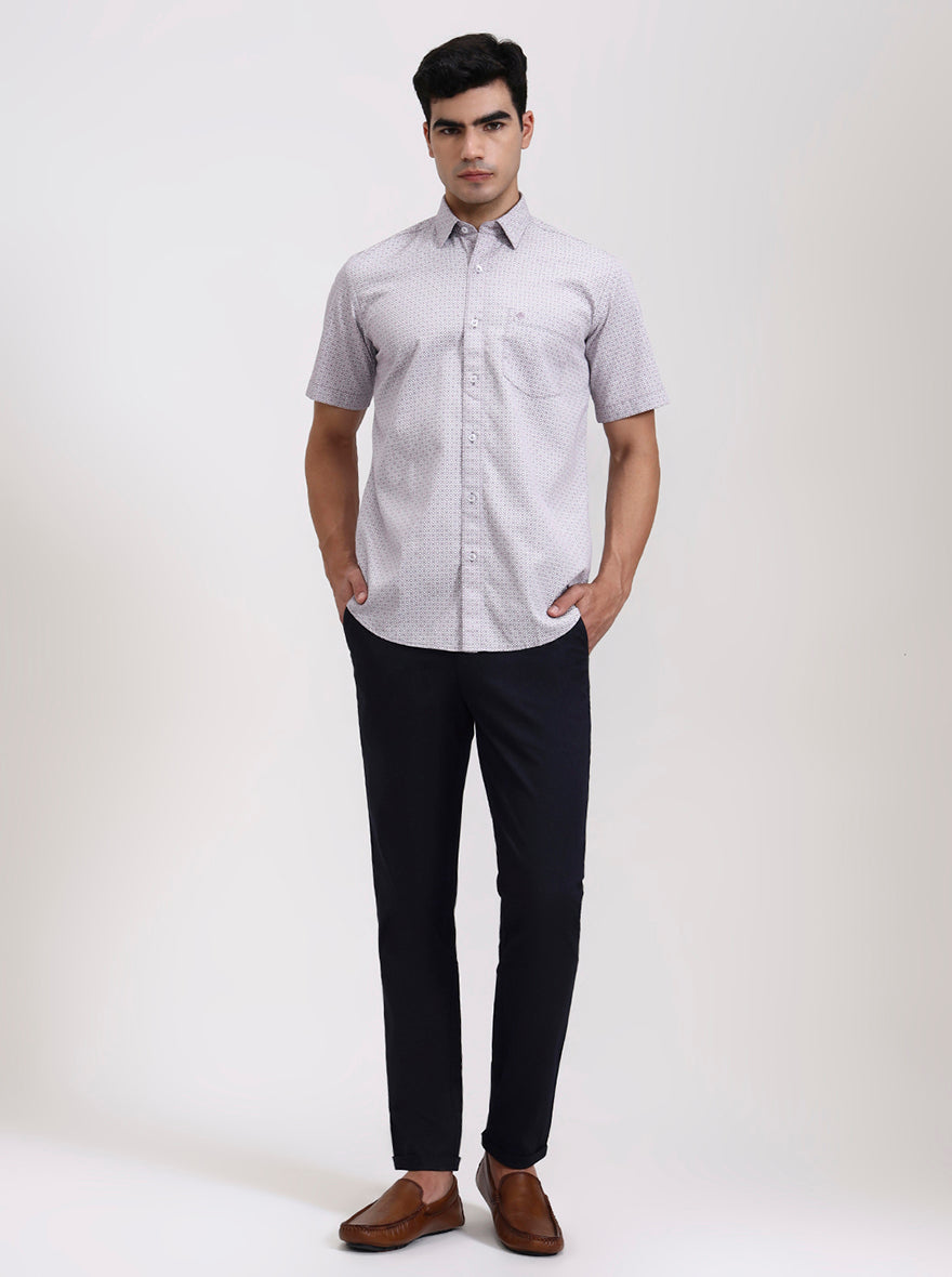 Purple Solid Slim Fit Semi Casual Shirt | Greenfibre