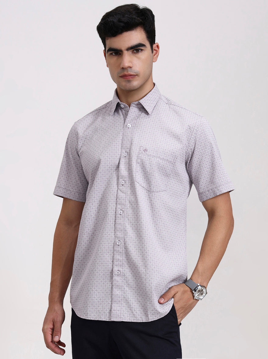 Purple Solid Slim Fit Semi Casual Shirt | Greenfibre