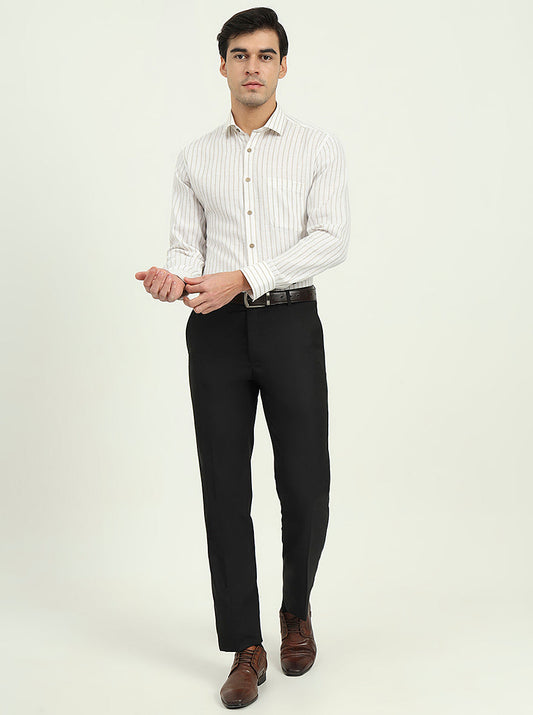 White Striped Slim Fit Party Wear Shirt | Greenfibre