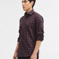 Violet Purple Checked Tailored Fit Semi Casual Shirt | Greenfibre