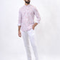 Pink Printed Slim Fit Semi Casual Shirt | Wyre