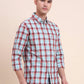 Red Checked Slim Fit Casual Shirt | Greenfibre