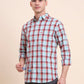 Red Checked Slim Fit Casual Shirt | Greenfibre