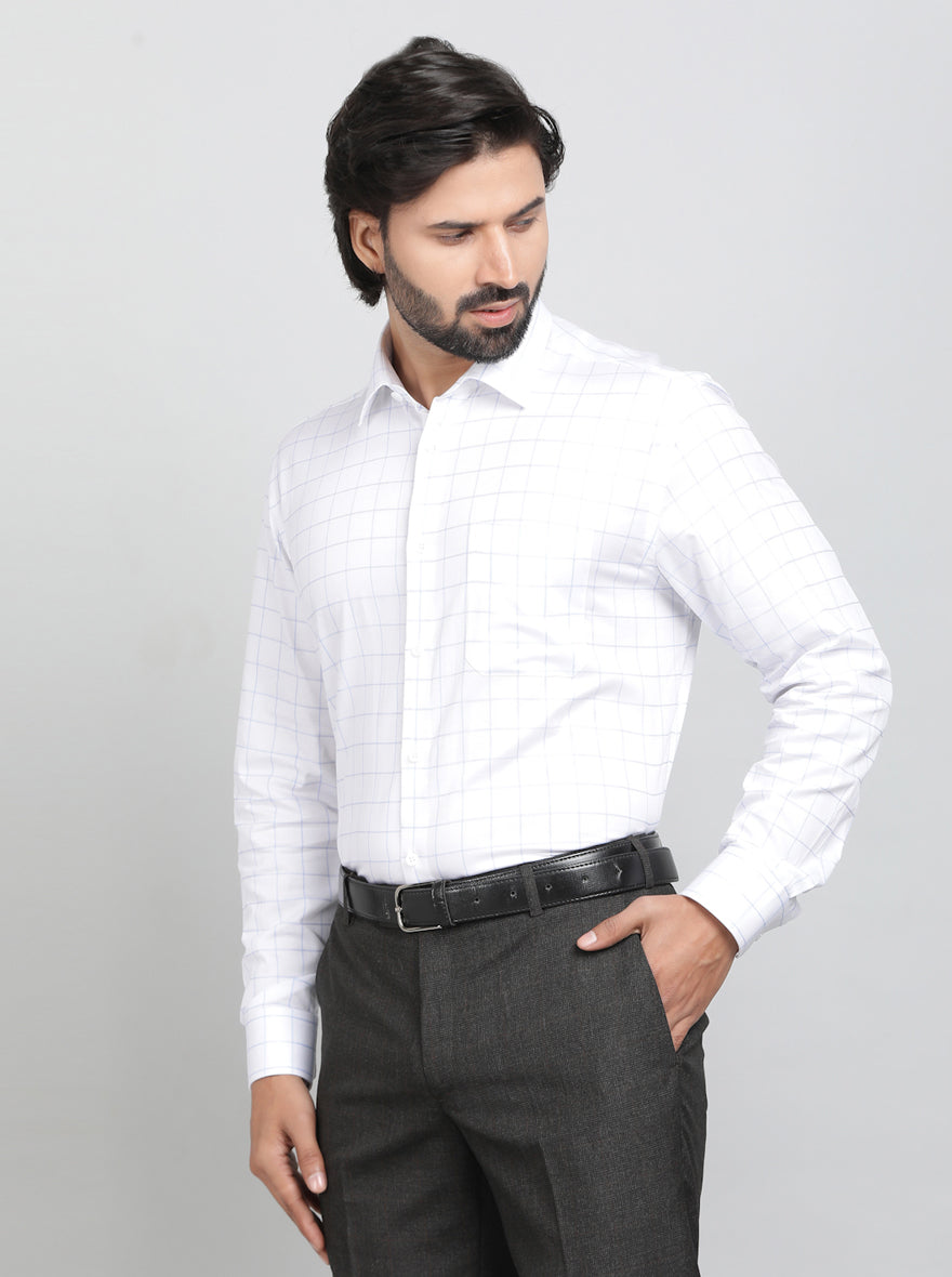 Light Blue Solid Regular Fit Formal Shirt | JadeBlue