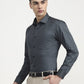Grey Printed Slim Fit Formal Shirt | Greenfibre