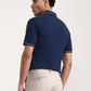 Denim Blue Solid Slim Fit Polo T-Shirt | Greenfibre