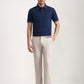 Denim Blue Solid Slim Fit Polo T-Shirt | Greenfibre