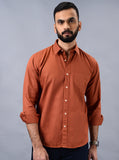 Rust Solid Smart Fit Semi Casual Shirt | Greenfibre