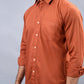 Rust Solid Smart Fit Semi Casual Shirt | Greenfibre