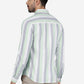 Grey & Green Striped Slim Fit Casual Shirt | Greenfibre