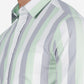 Grey & Green Striped Slim Fit Casual Shirt | Greenfibre