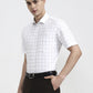 White & Beige Checked Regular Fit Formal Shirt | Greenfibre