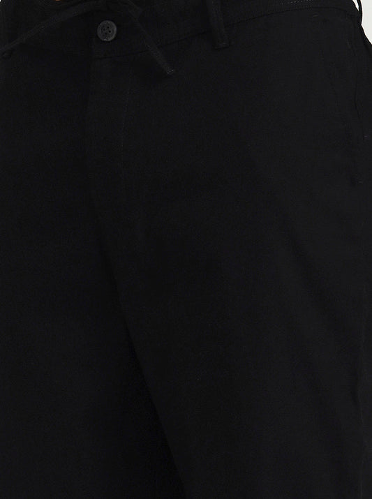 Black Solid Regular Fit Track Pant | Greenfibre
