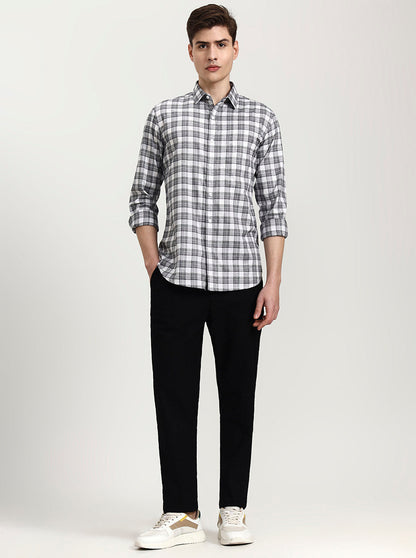 Black Solid Regular Fit Track Pant | Greenfibre