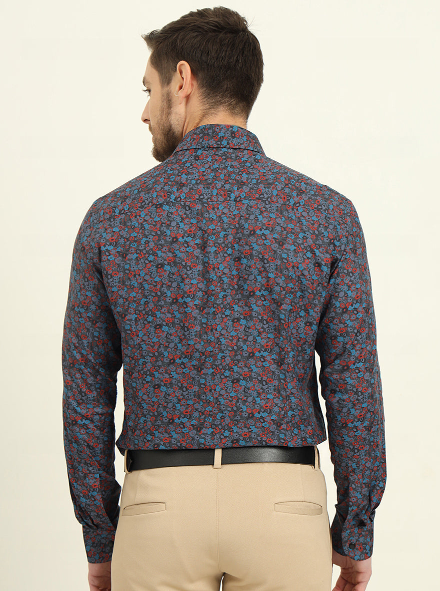 Multicolor Printed Slim Fit Party Wear Shirt | Wyre