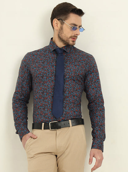 Multicolor Printed Slim Fit Party Wear Shirt | Wyre