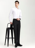 Dark Grey Solid Slim Fit Formal Trouser | Greenfibre