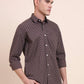 Brown Printed Smart Fit Semi Casual Shirt | Greenfibre