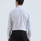 White & Blue Striped Slim Fit Formal Shirt | Greenfibre