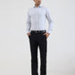 White & Blue Striped Slim Fit Formal Shirt | Greenfibre