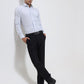 White & Blue Striped Slim Fit Formal Shirt | Greenfibre