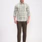 Green Checked Slim Fit Casual Shirt | Greenfibre