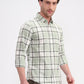 Green Checked Slim Fit Casual Shirt | Greenfibre