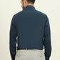 Peacock Blue Printed Slim Fit Formal Shirt | Metal