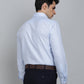Sky Blue Checked Regular Fit Formal Shirt | Greenfibre
