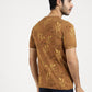 Khaki Printed Slim Fit T-Shirt | Greenfibre