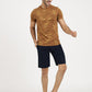 Khaki Printed Slim Fit T-Shirt | Greenfibre