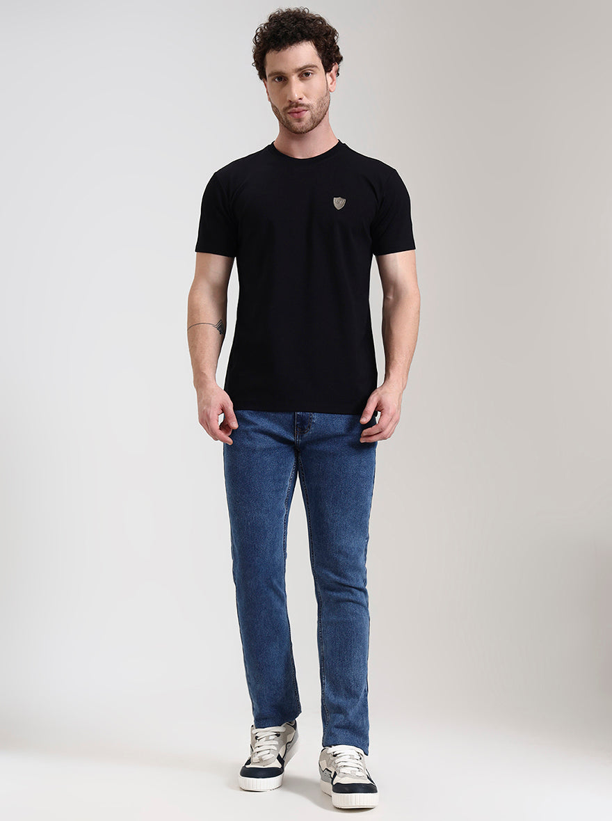 Mid Indigo Blue Washed Narrow Fit Jeans | Greenfibre