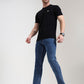 Mid Indigo Blue Washed Narrow Fit Jeans | Greenfibre