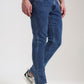 Mid Indigo Blue Washed Narrow Fit Jeans | Greenfibre