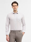 White & Grey Checked Slim Fit Formal Shirt | Greenfibre