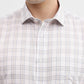 White & Grey Checked Slim Fit Formal Shirt | Greenfibre
