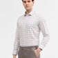 White & Grey Checked Slim Fit Formal Shirt | Greenfibre