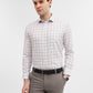 White & Grey Checked Slim Fit Formal Shirt | Greenfibre