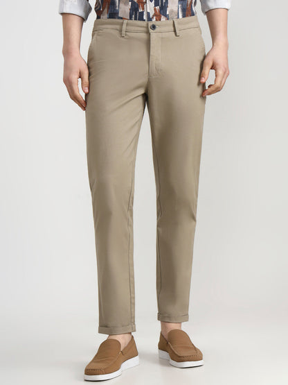 Light Pista Solid Neo Fit Casual Trouser | Greenfibre