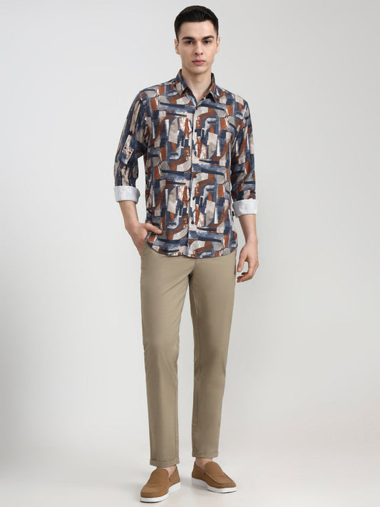 Light Pista Solid Neo Fit Casual Trouser | Greenfibre