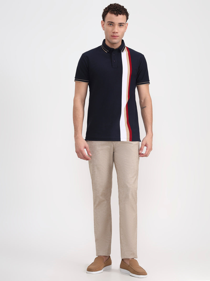 Khaki Solid Super Slim Fit Casual Trouser | Greenfibre
