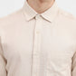 Oatmeal Beige Solid Slim Fit Casual Shirt | Greenfibre