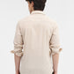 Oatmeal Beige Solid Slim Fit Casual Shirt | Greenfibre