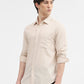 Oatmeal Beige Solid Slim Fit Casual Shirt | Greenfibre
