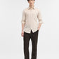 Oatmeal Beige Solid Slim Fit Casual Shirt | Greenfibre