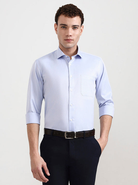 Sky Blue Solid Slim Fit Formal Shirt | Greenfibre