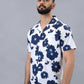 White Printed Slim Fit Casual Shirt | JadeBlue