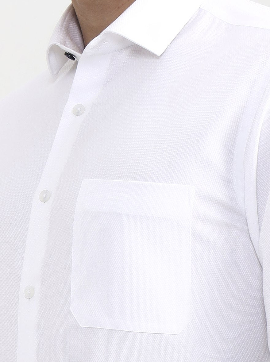 White Solid Slim Fit Formal Shirt | Greenfibre