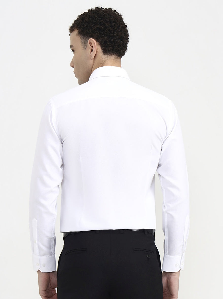 White Solid Slim Fit Formal Shirt | Greenfibre